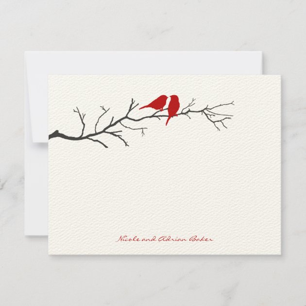 Birds Silhouettes Thank You Cards - Red -