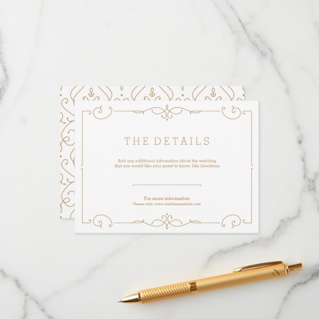 Elegant Modern Classic Wedding Detail Card