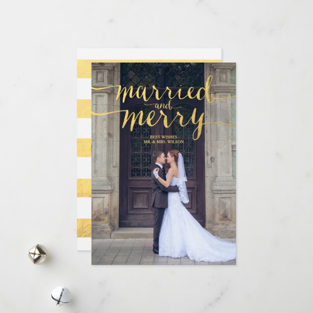 GOLD MERRY & MARRIED | HOLIDAY PHOTO CARD