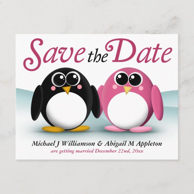 Adorable Penguins Save the Date Announcements