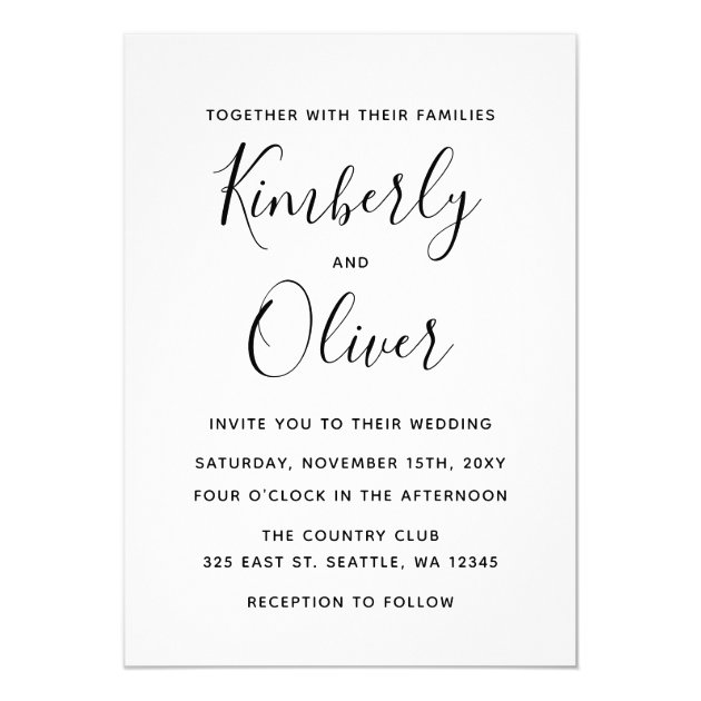 Simple Modern Fiorellino Wedding Invitation