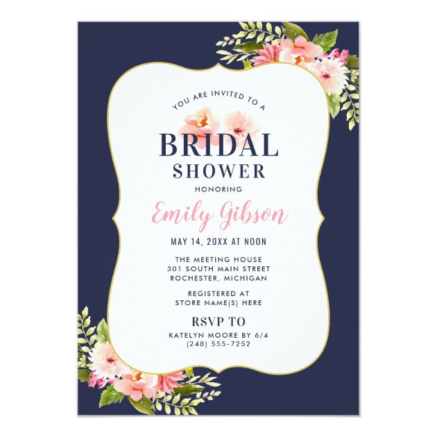 Bridal Shower Invitation | Blush Floral Watercolor