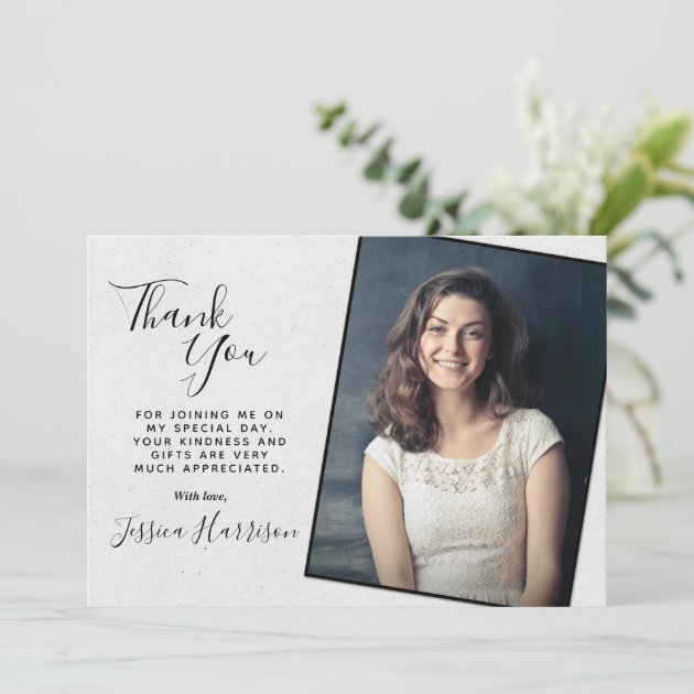Simply Chic Photo Thank You Graduation Cards