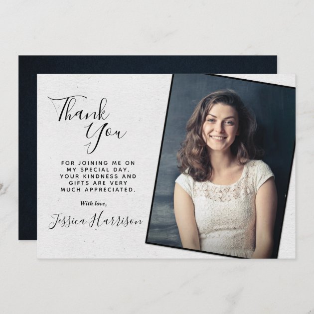 Simply Chic Photo Thank You Graduation Cards