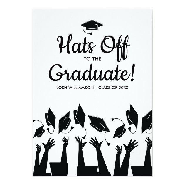 Hats Off To The Graduate Graduation Party Photo Card