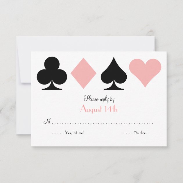 Pink Destiny Las Vegas Wedding RSVP reply card