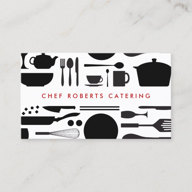 Kitchen Collage Black/White Business Card (front side)