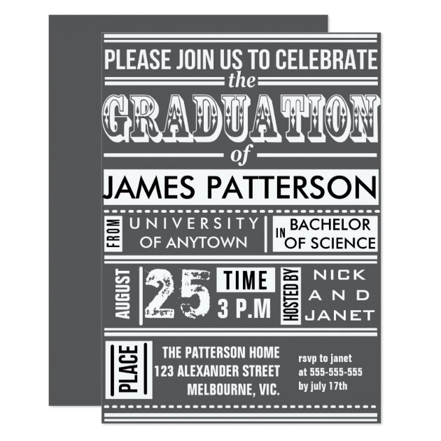 Modern Poster Graduation Party Invitation