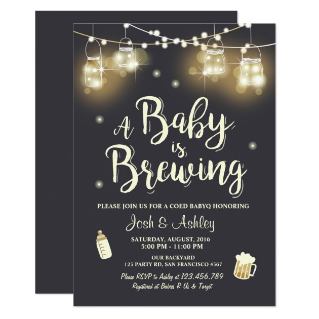 Baby Q Invitation Coed BBQ Baby Brewing Shower