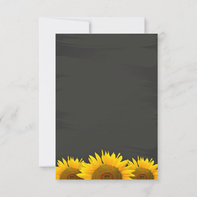 Elegant Chalkboard Sunflowers Decor RSVP Reply