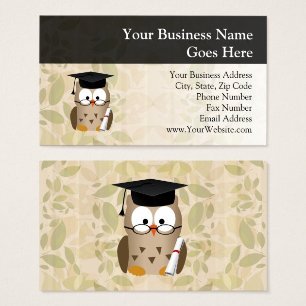 Cute Wise Owl Graduate Business Card