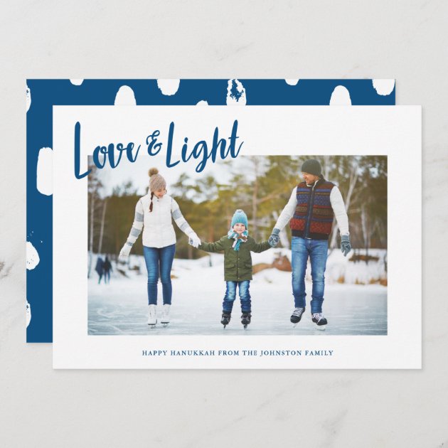 Modern Love & Light Photo Hanukkah Card