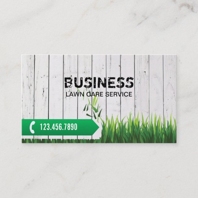 Professional Lawn Care Service Business Card (front side)