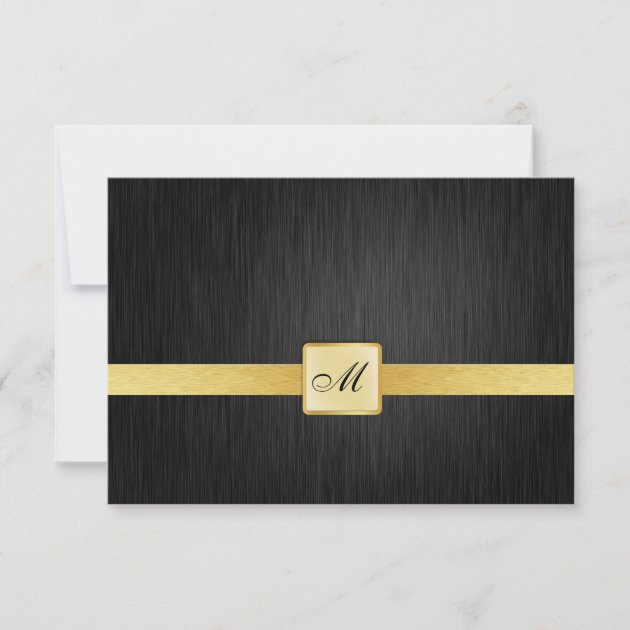 Elegant Monogram Wedding RSVP Card
