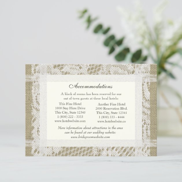 Lace And Burlap Look Directions Insert