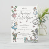 Vintage Alice In Wonderland Fairytale Baby Shower Invitation | Zazzle