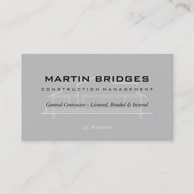 Modern General Construction Business Cards (front side)