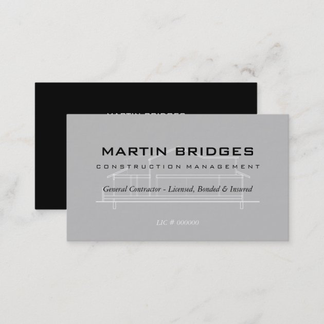 Modern General Construction Business Cards (back side)