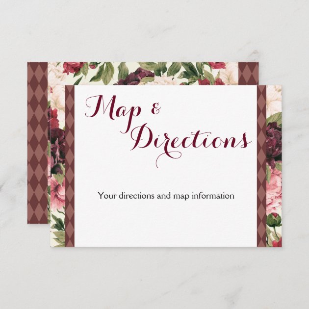 Burgundy Bouquet Wedding Information Invitation