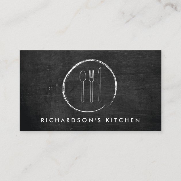 FORK SPOON KNIFE SKETCH LOGO for Catering, Chef... Business Card