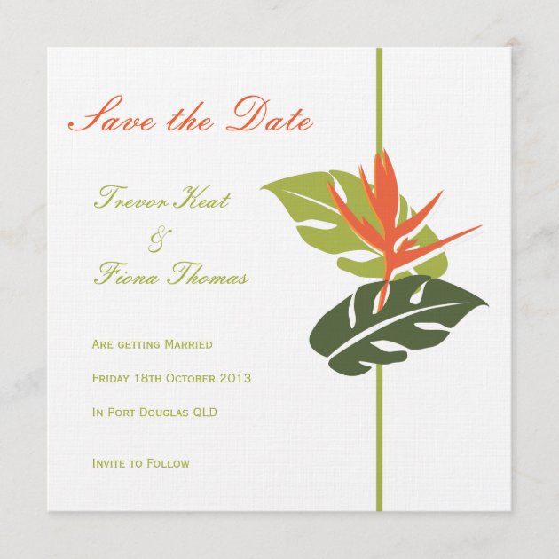 Tropical Floral Save the Date
