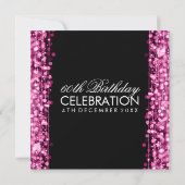 Elegant 60th Birthday Party Sparkles Pink Invitation | Zazzle