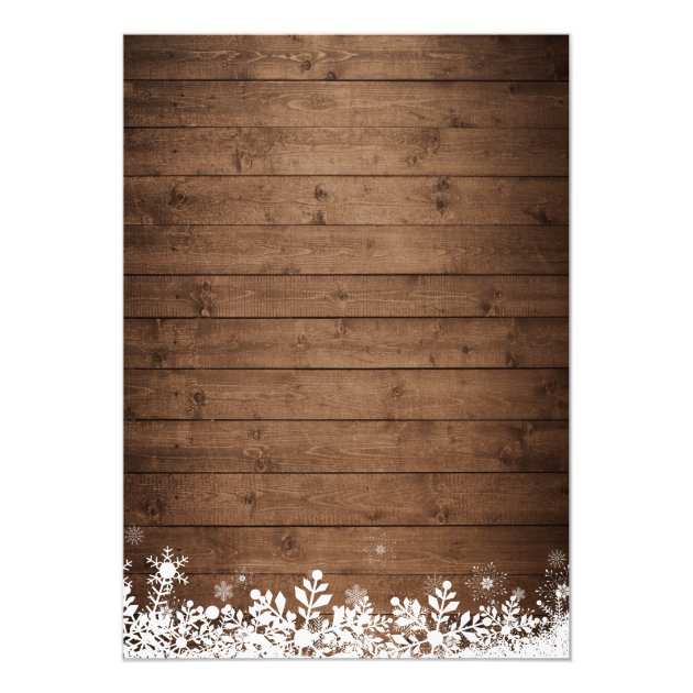 Rustic String Light Snowflake Winter Bridal Shower Invitation