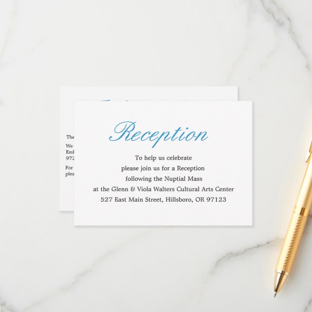 Simple And Elegant Reception Card
