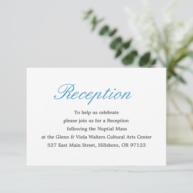 Simple And Elegant Reception Card