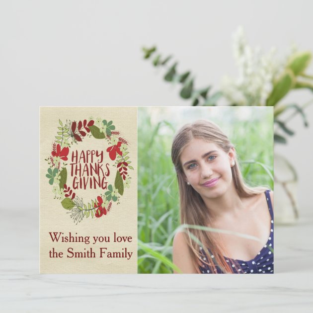 Wreathed Giving Thanks Thank You Card