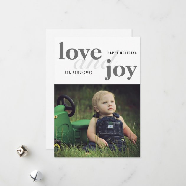 Love And Joy | Happy Holidays | Photo Holiday Card