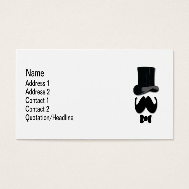 Top Hat And Mustache Mini Business Card