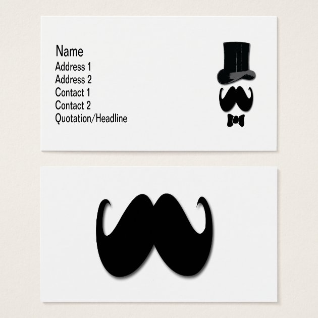 Top Hat And Mustache Mini Business Card