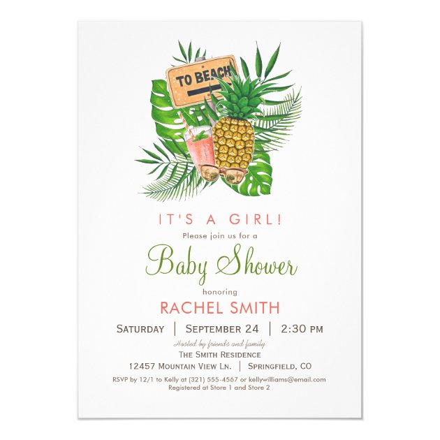 Beach Baby Shower Invitation