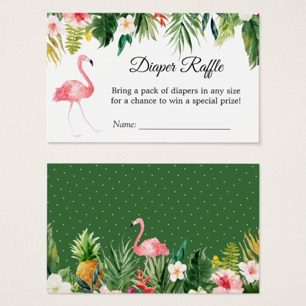 Tropical Floral Baby Shower Diaper Raffle Invitation
