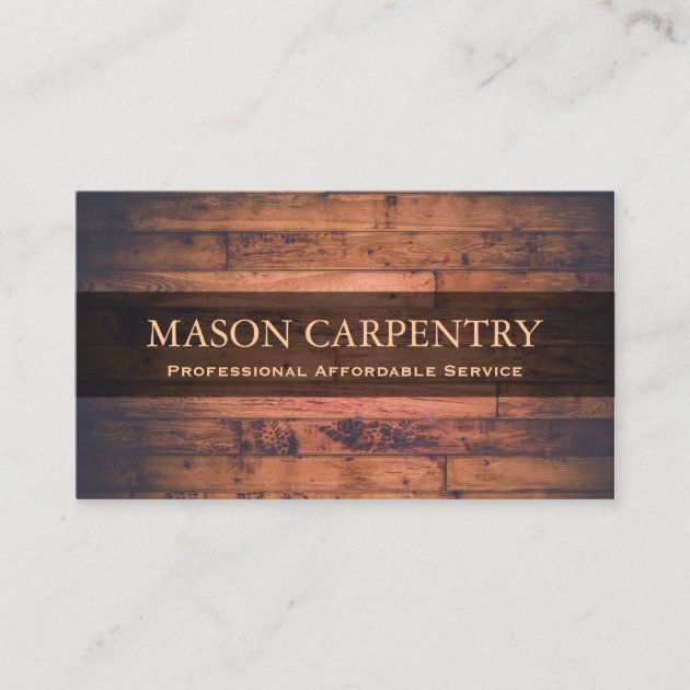 Professional Builder / Carpenter Business Card (front side)