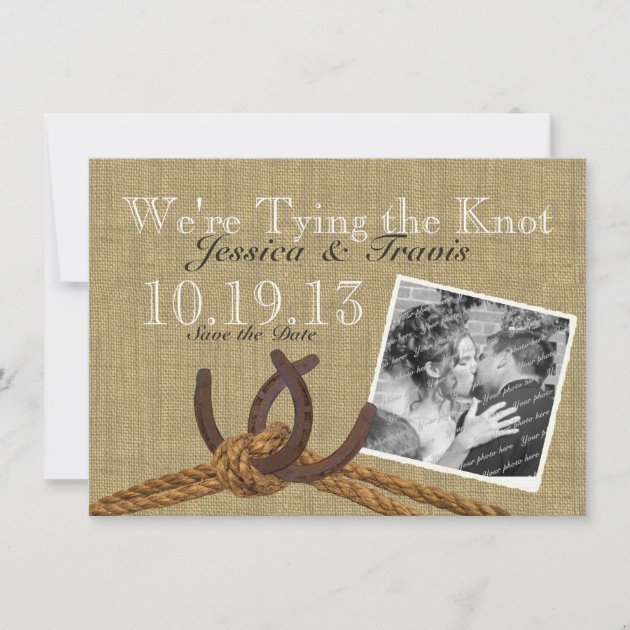 Horseshoe and Rope Save the Date