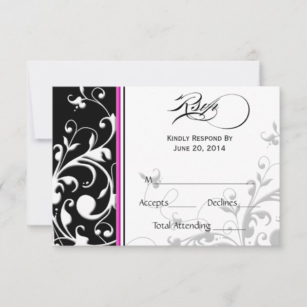 Traditional Swirls | Wedding RSVP Card