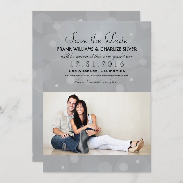 Wedding Photo Save The Date | Platinum Gray