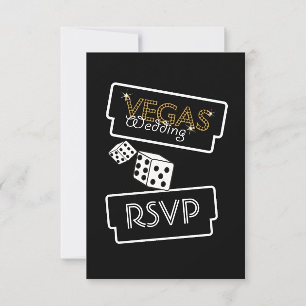 Vegas Lights Black RSVP Card