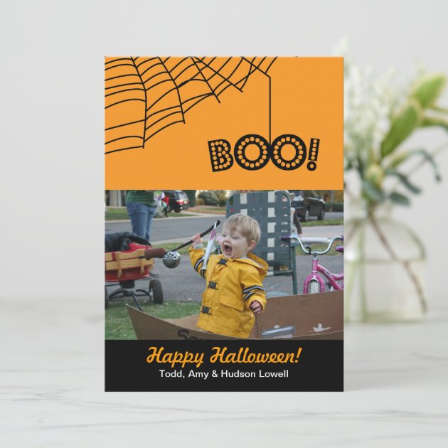 BOO! Happy Halloween Holiday Photo Card