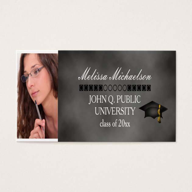 Chalkboard Graduation Class Photo Insert Name Card