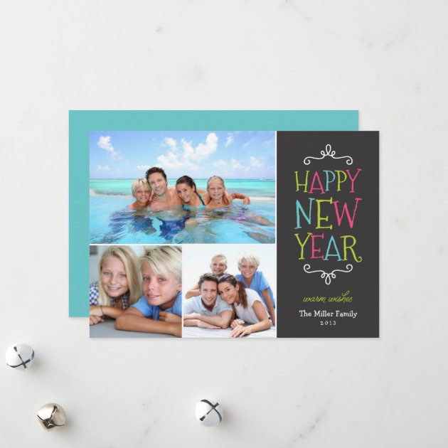 Happy New Year Whimsical Holiday Photo Card