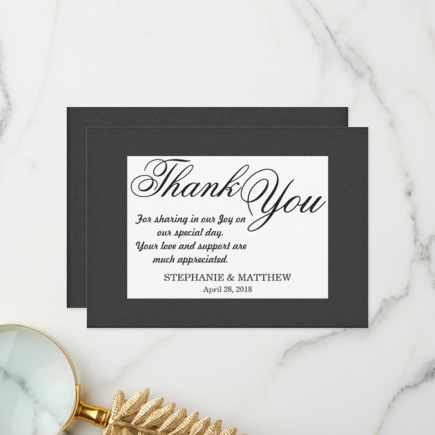 Simple Elegant Black And White Design Thank You Card
