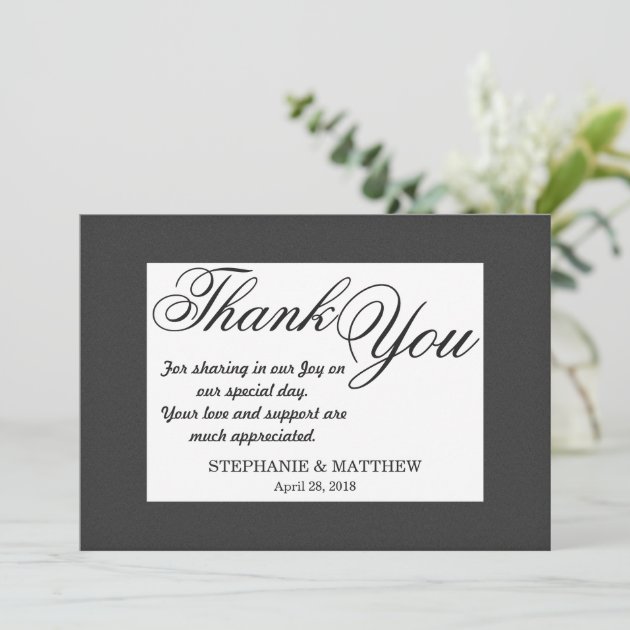 Simple Elegant Black And White Design Thank You Card