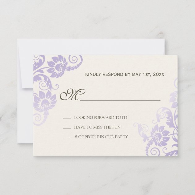 Classy Ombre Lilac Wedding RSVP