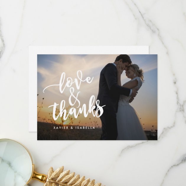 Love & Thanks Script | Photo Thank You Card