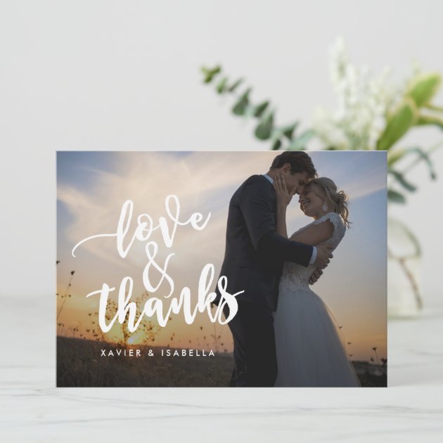 Love & Thanks Script | Photo Thank You Card