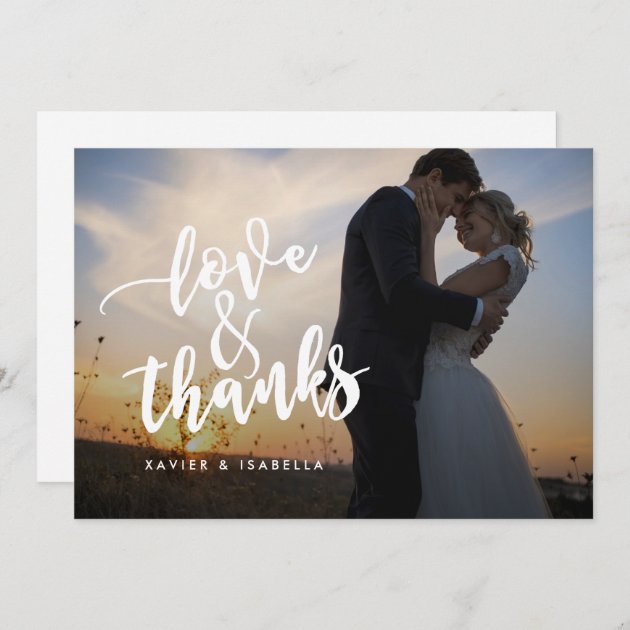 Love & Thanks Script | Photo Thank You Card