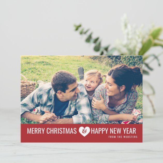 Merry Christmas & Happy New Year Photo Greeting Holiday Card
